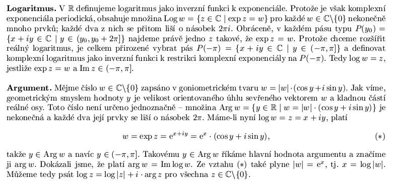 Logaritmus a argument
